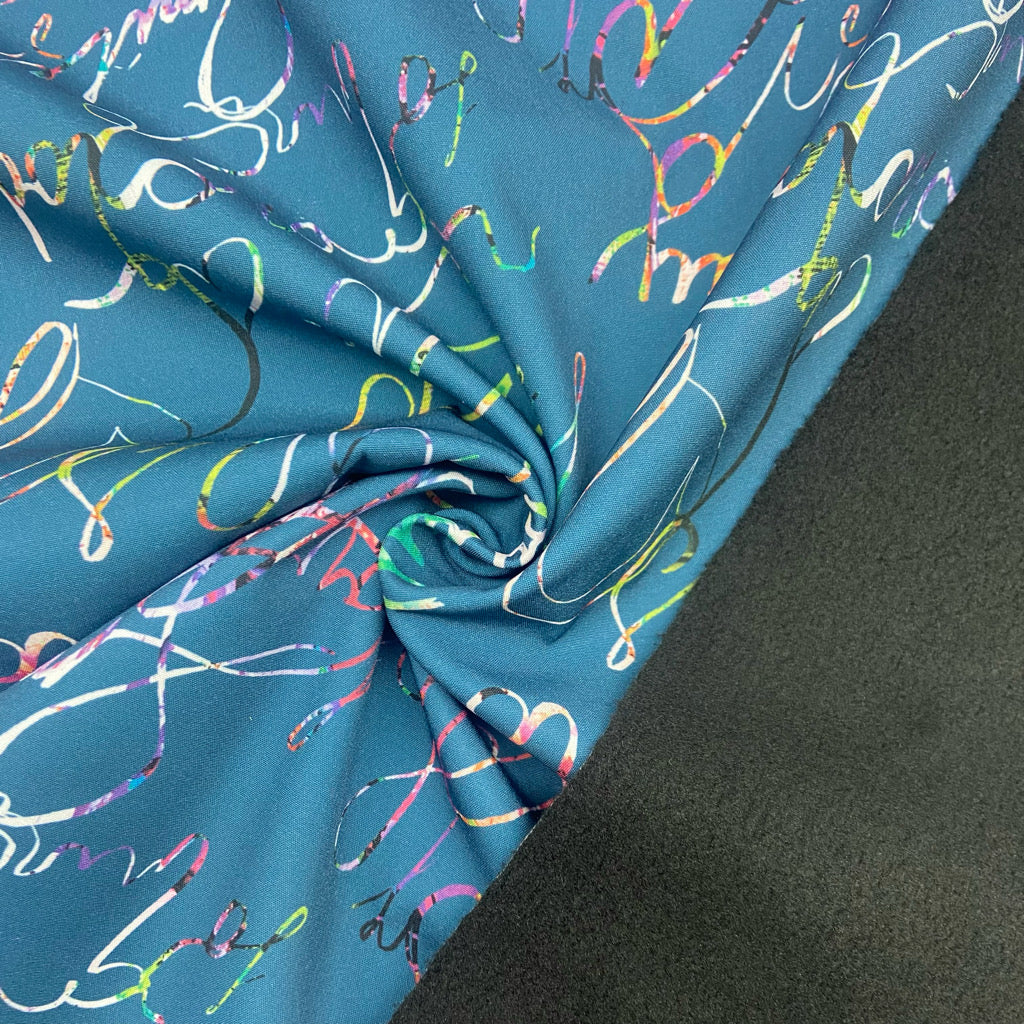 Cursive Writing Softshell Fabric