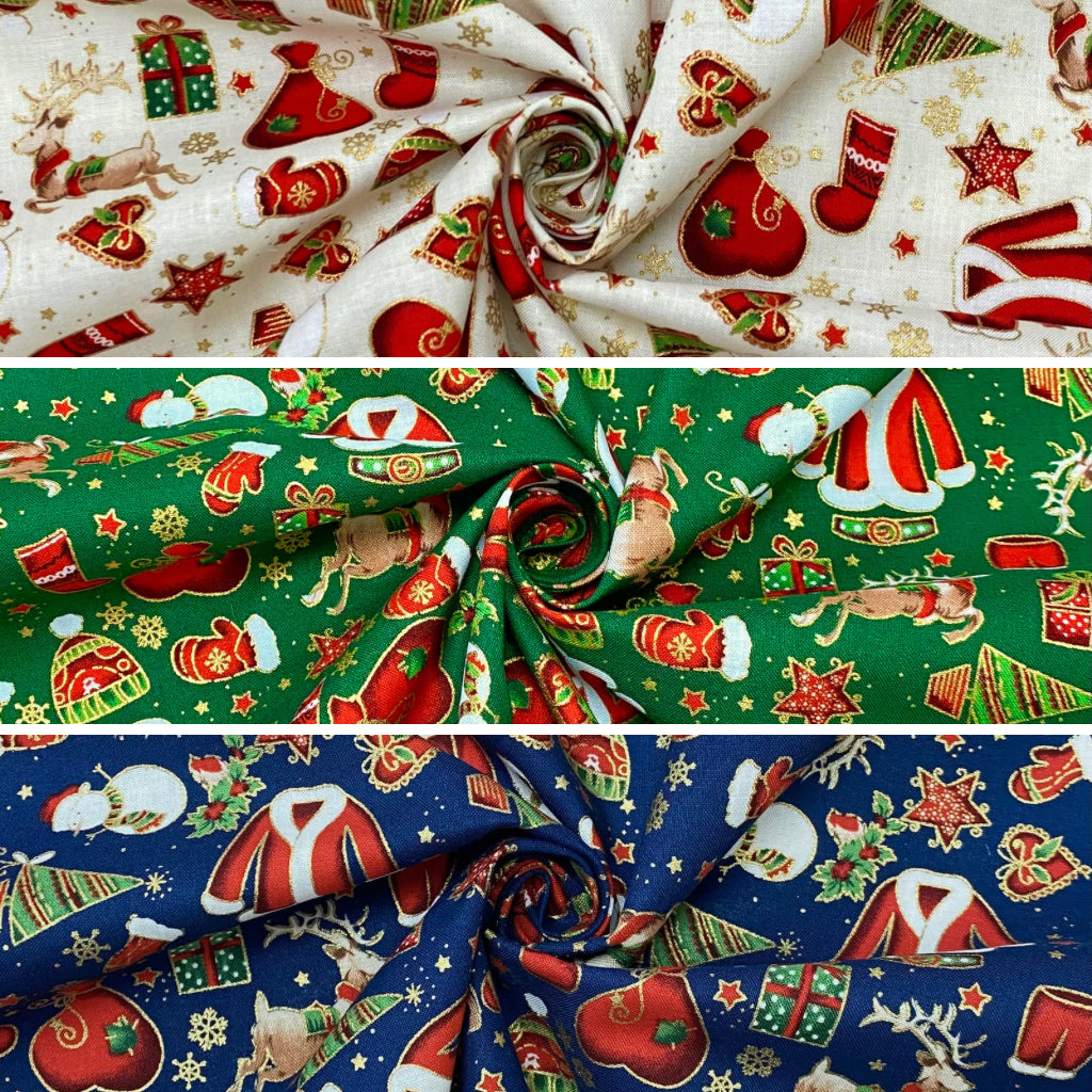 All Over Santa Decorations Cotton Fabric