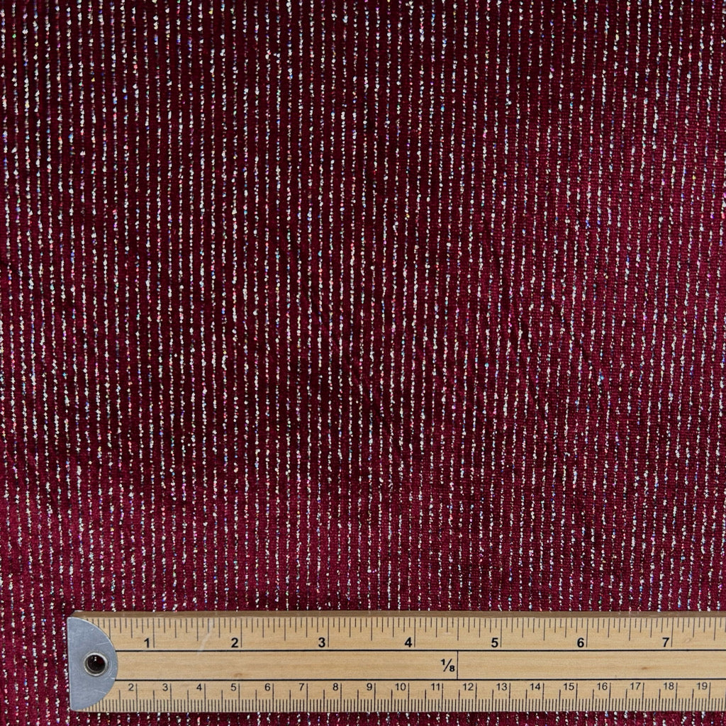 Shimmer Line Stretch Velvet Fabric