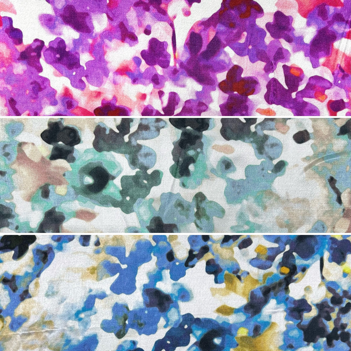 Soft Florals Viscose Satin Fabric