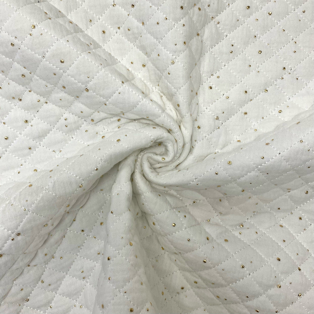 Gold Speckled Quilted Double Gauze Fabric