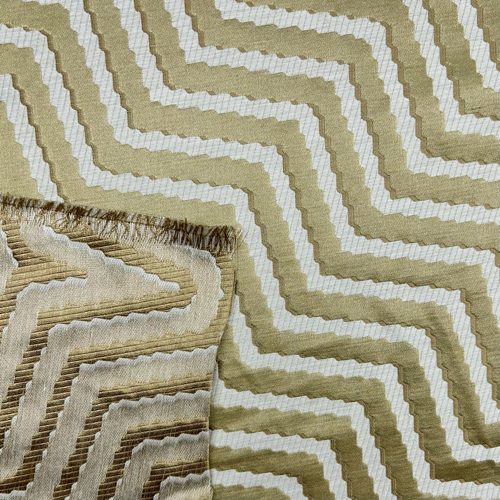 Wavy Zigzag Silk Blend Curtain Fabric