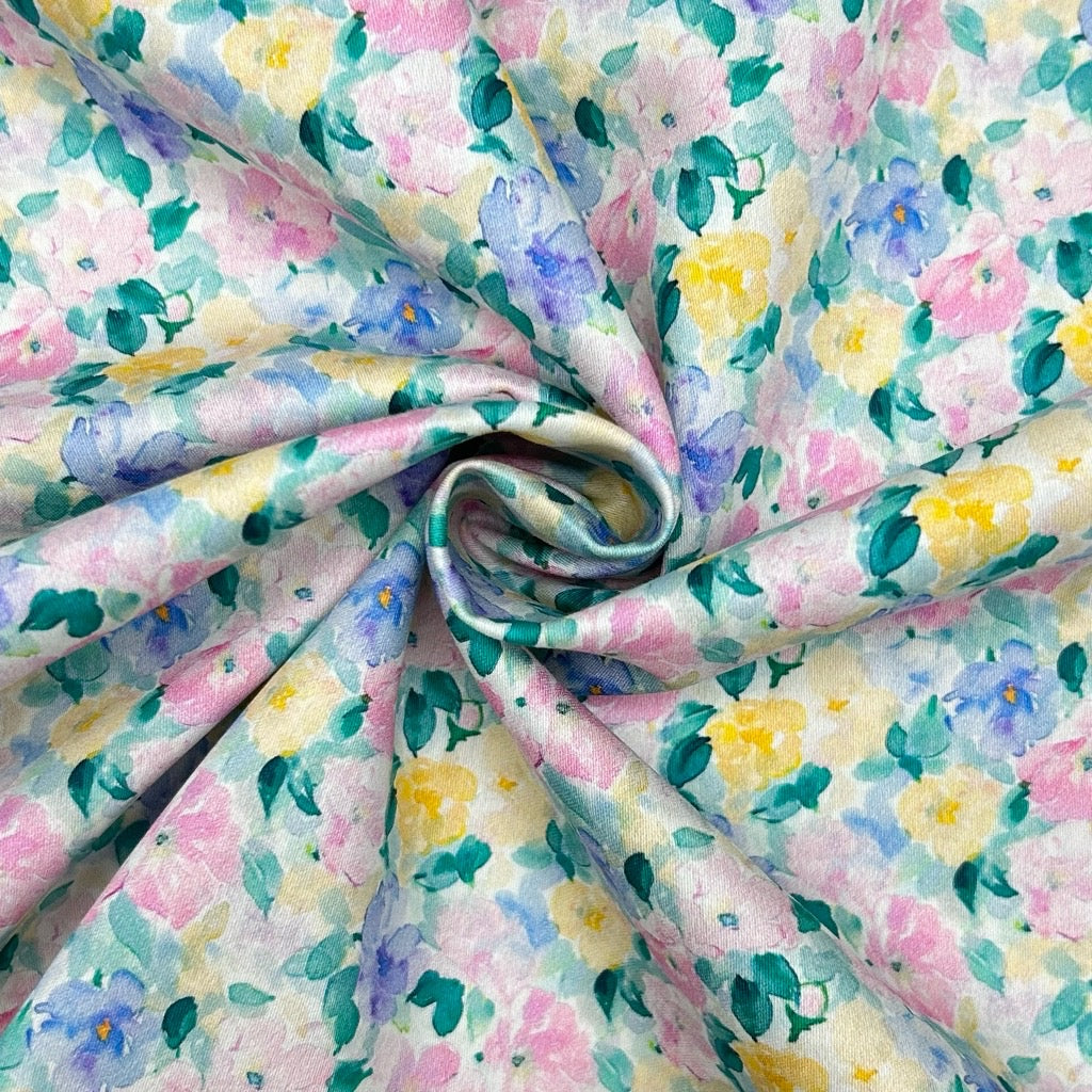 Gentle Blooms Cotton Sateen Fabric