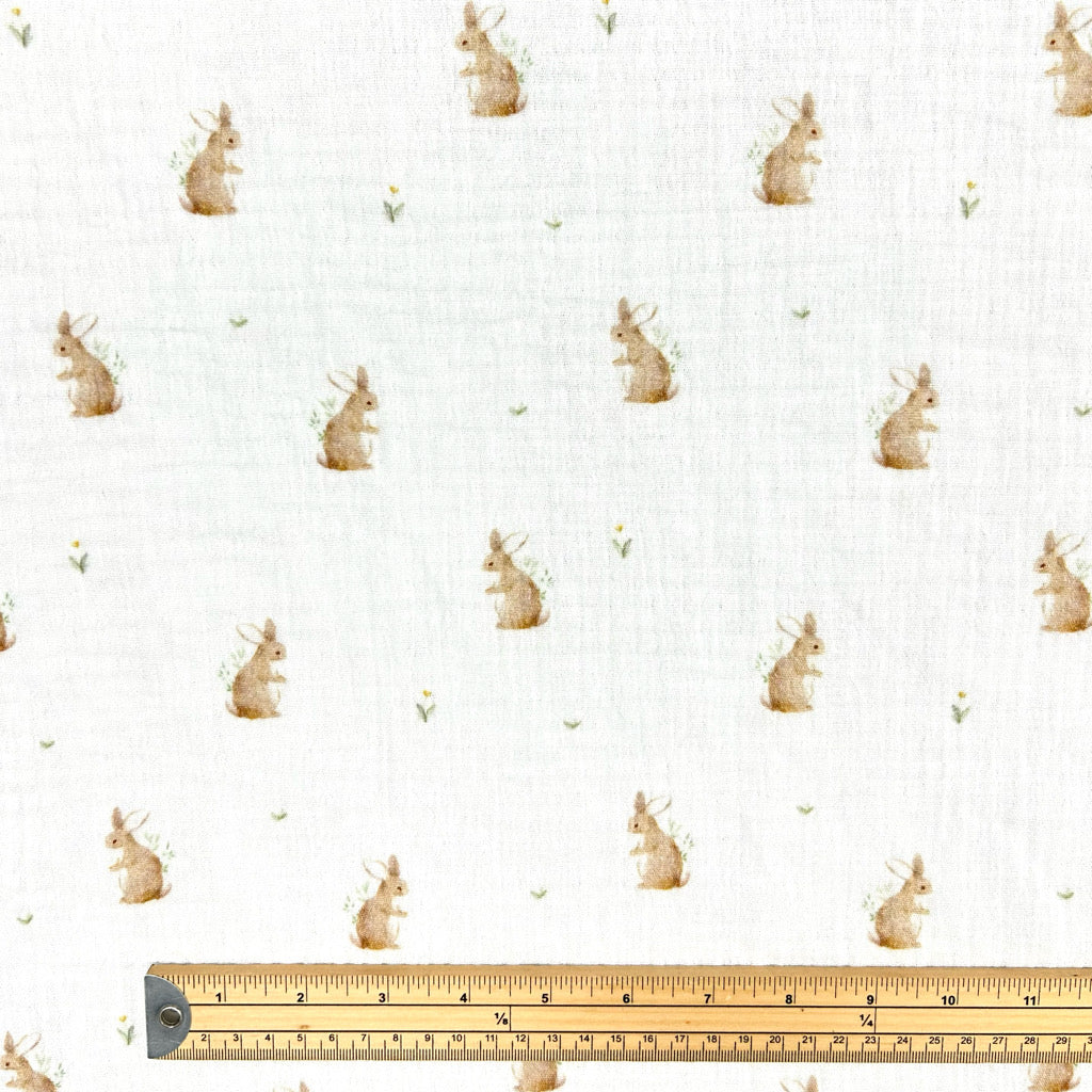 Springtime Bunny Double Gauze Fabric