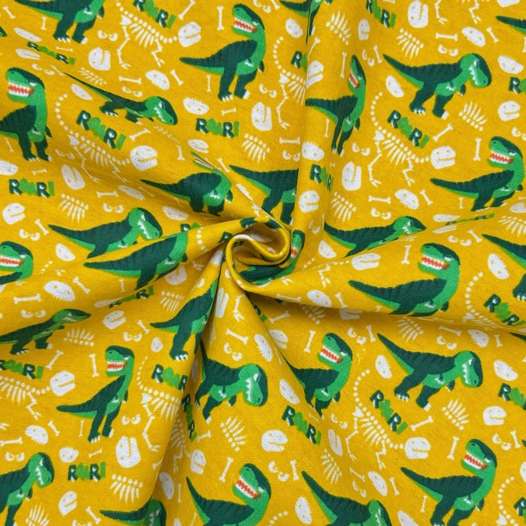 Little Roars Brushed Cotton Blend Fabric