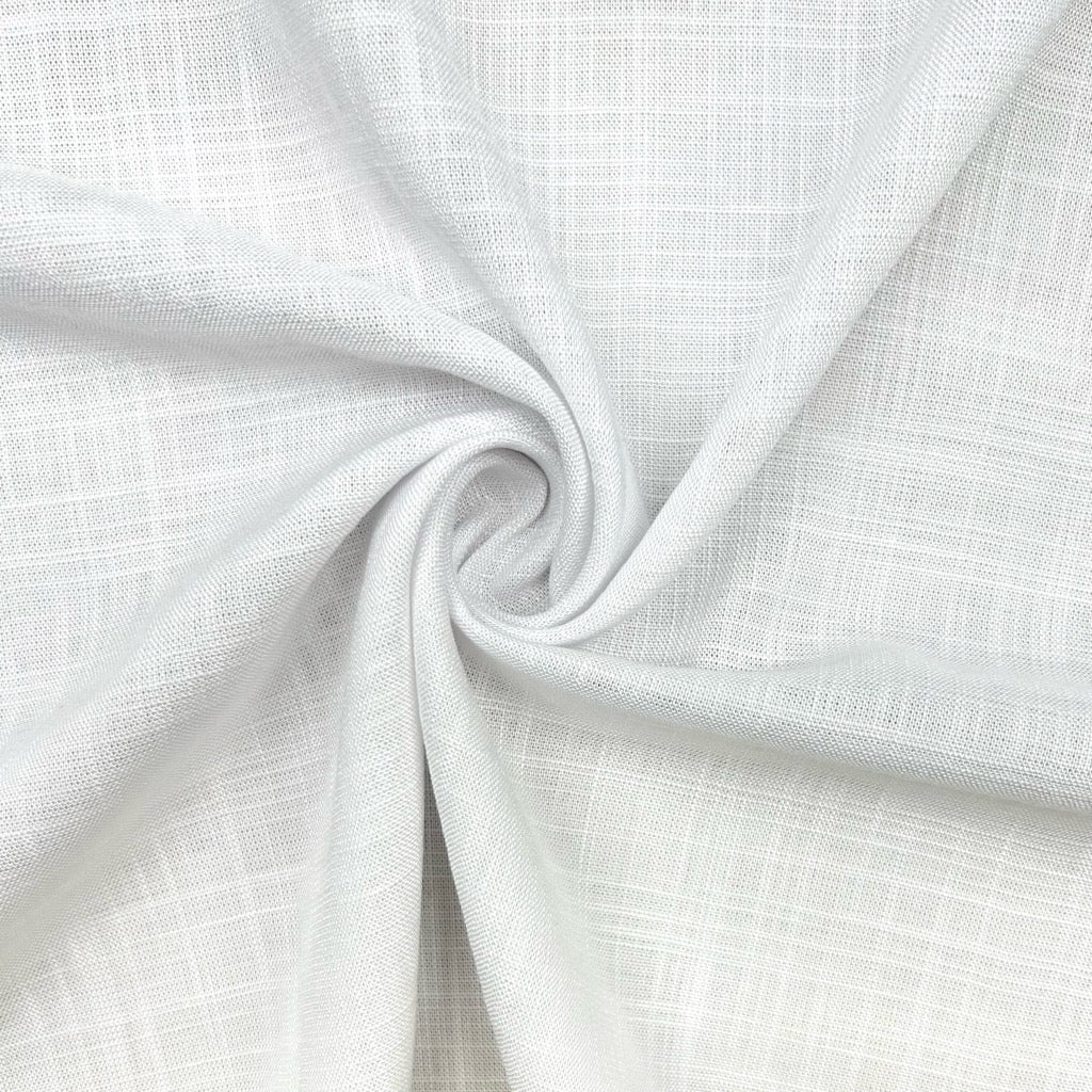 Plain White Linen Look Viscose Fabric