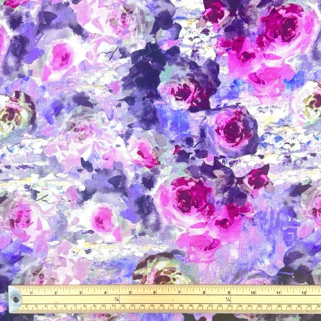 Pastel Petals Linen Blend Fabric
