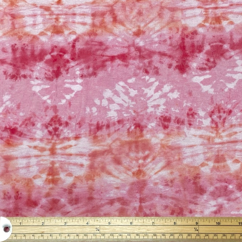 Pink Tie-Dye Cotton Jersey Fabric