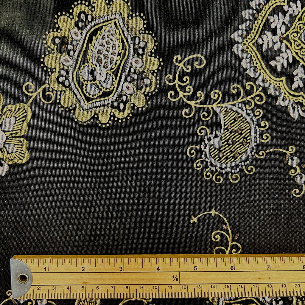 Daisy Contrast on Black Stretch Fabric