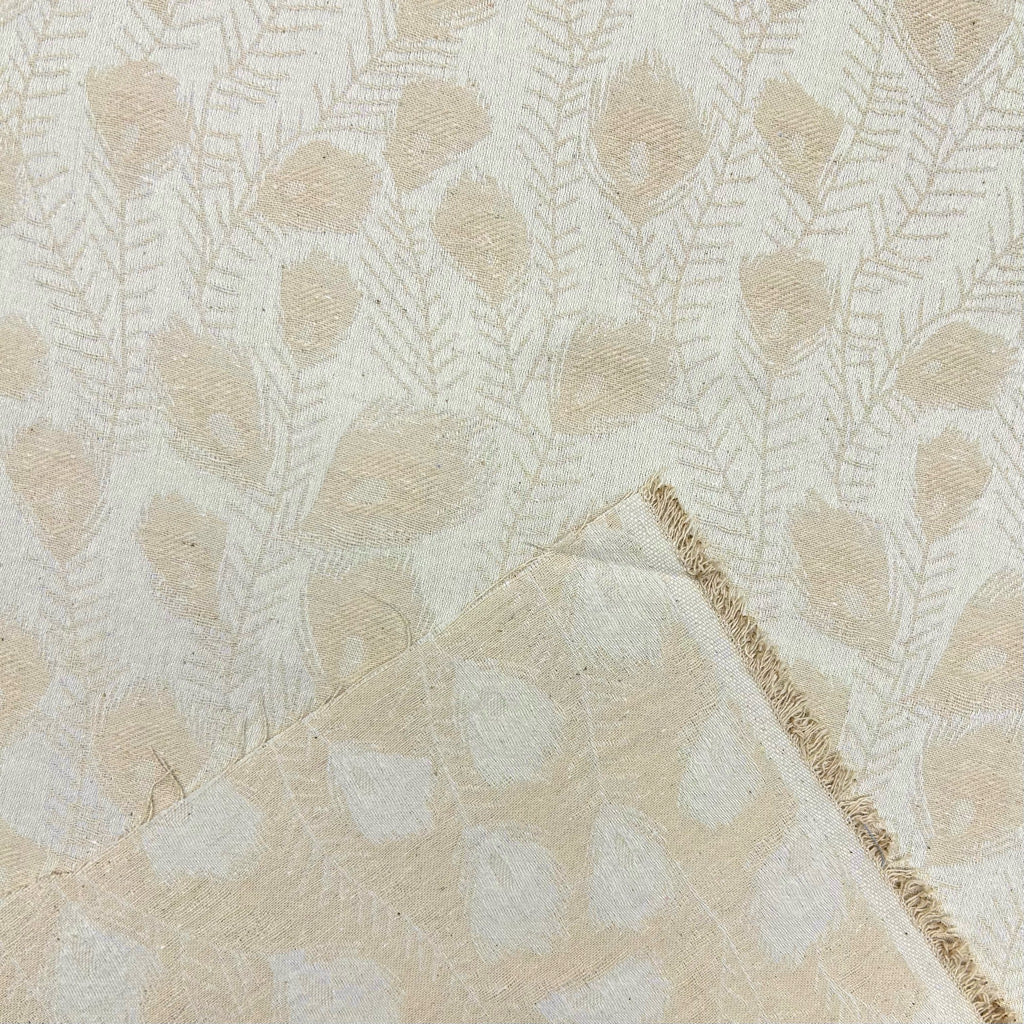 Feather Leaves Linen Viscose Fabric