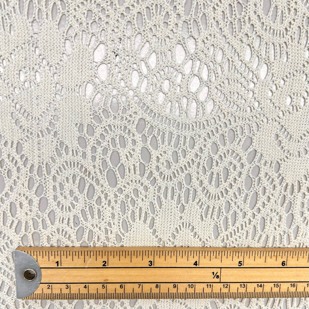 Cream Stretch Lace Fabric