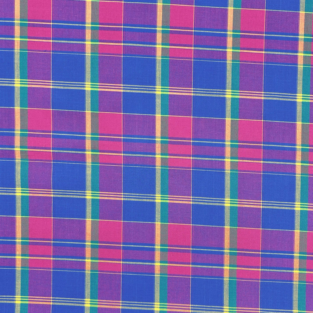 Pink Burst Madras Check Cotton Fabric