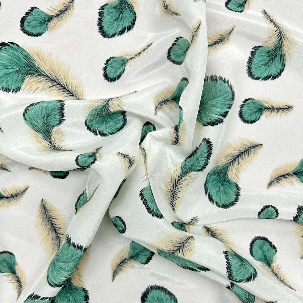 Floating Feathers Polyester Fabric