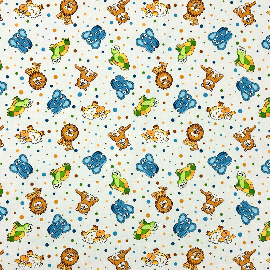 Jungle Friends Rose & Hubble Cotton Poplin Fabric