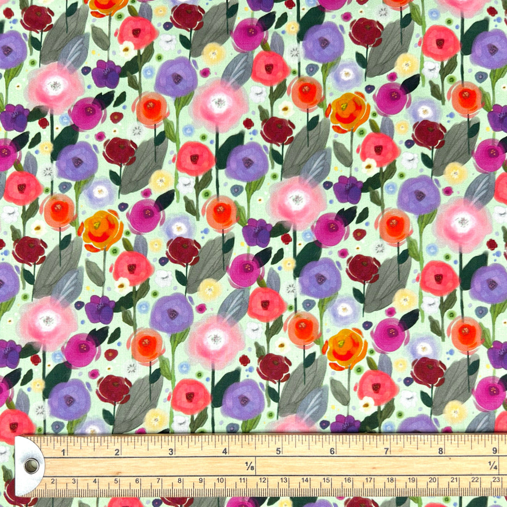 Happy Flowers Rose & Hubble Cotton Poplin Fabric