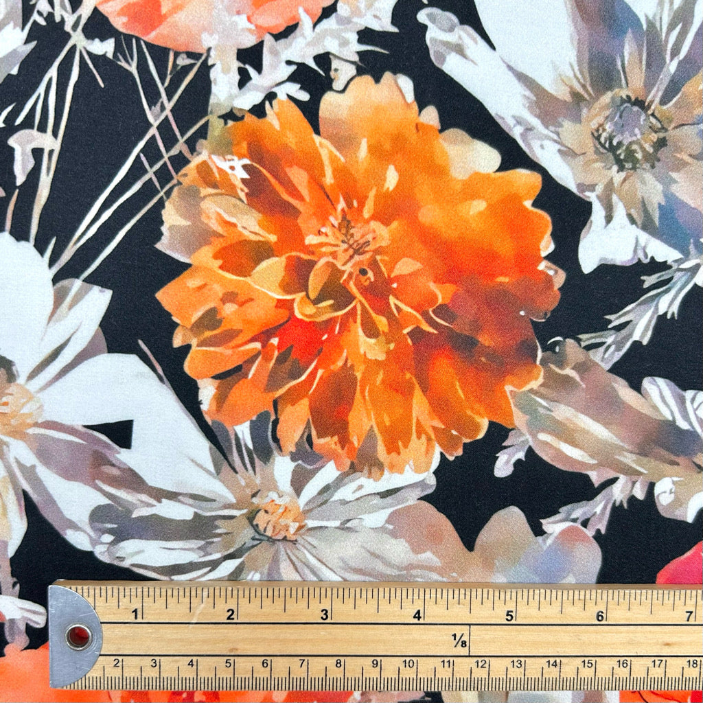 Bold Garden Viscose Satin Fabric