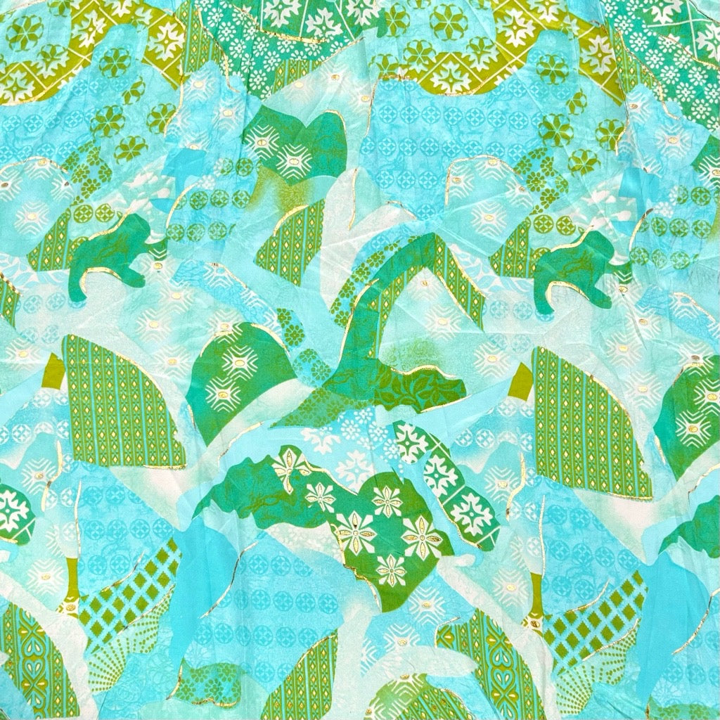 Mixed Panels Silky Polyester Fabric