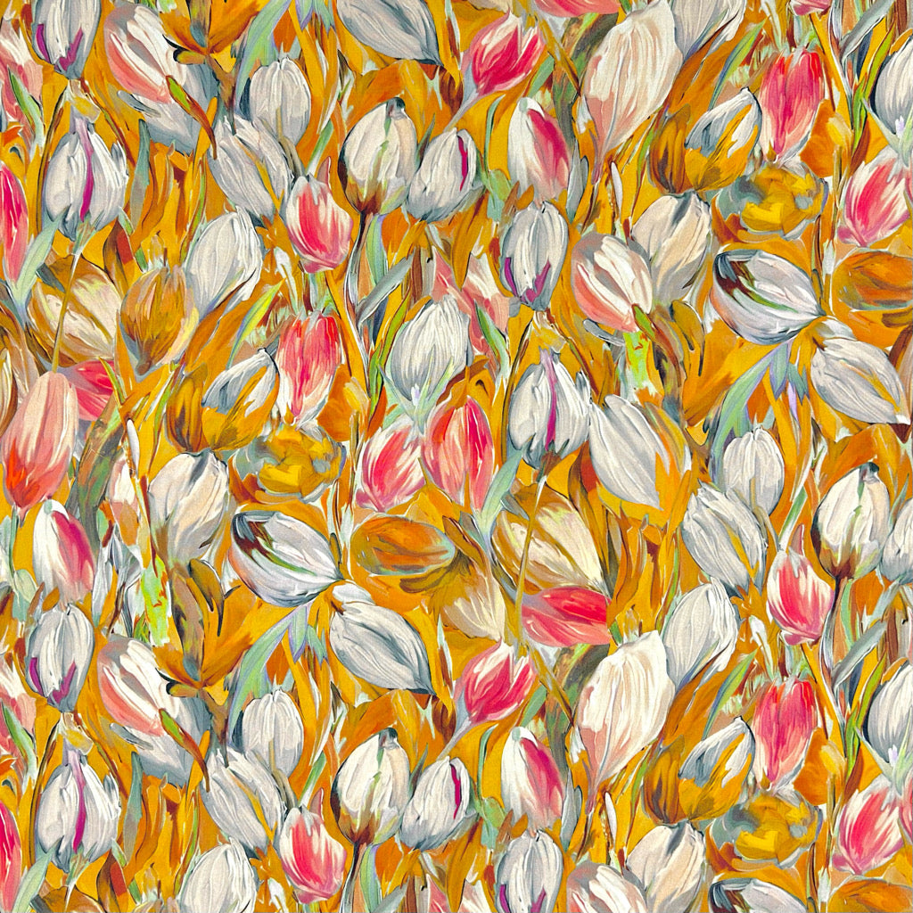 Tulip Impression Viscose Fabric