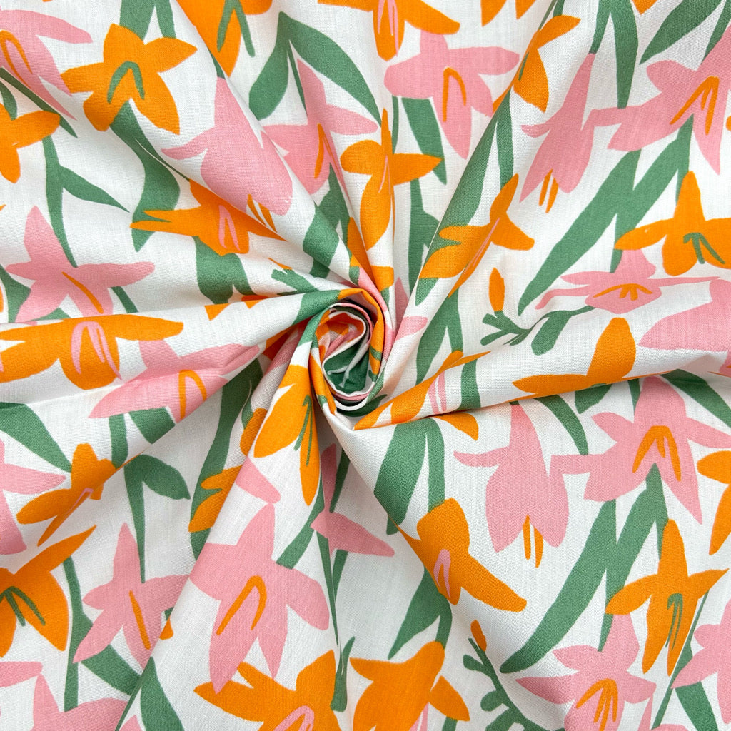 Joyful Bloom Polycotton Fabric - 3m Pre-cut