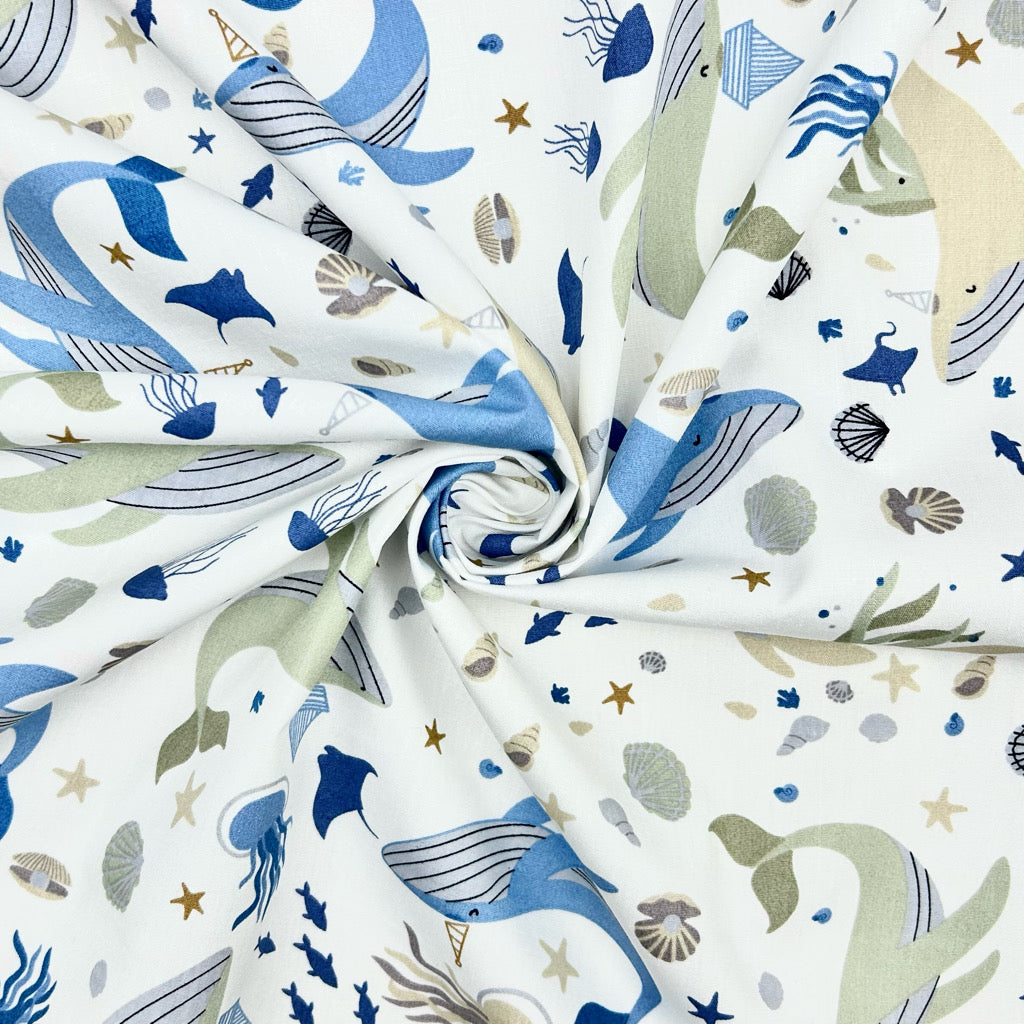 Seaside Charm Cotton Poplin Fabric