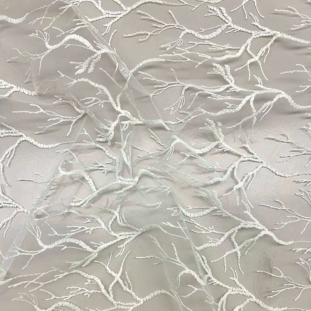 Shimmer Lace Embroidery Curtain Voile Fabric