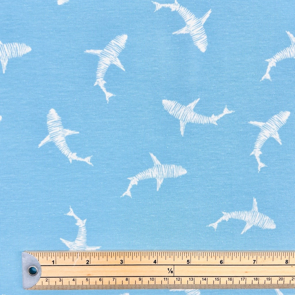 Shark Splash Cotton Jersey Fabric