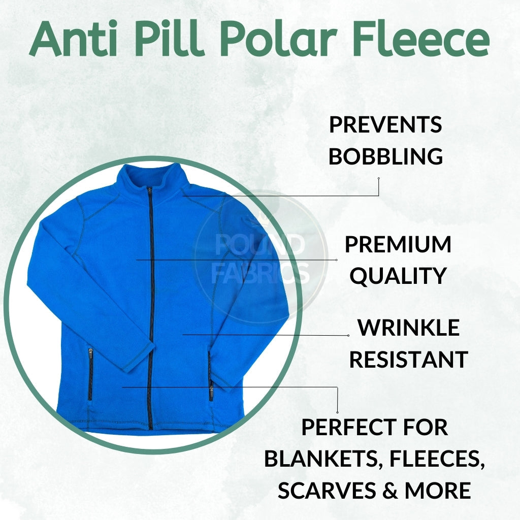 Plain Anti Pill Polar Fleece Fabric - Full 25m Roll