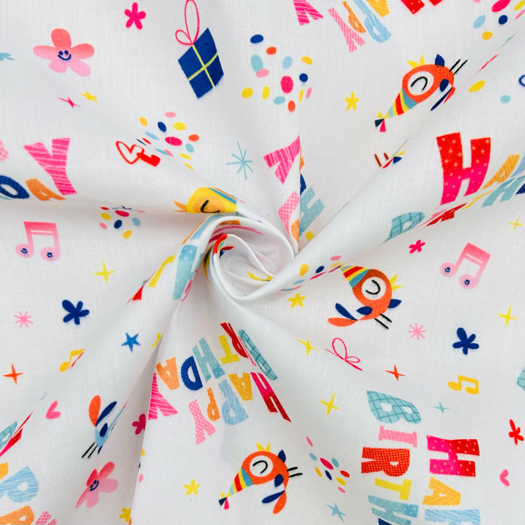 Birthday Celebration Polycotton Fabric
