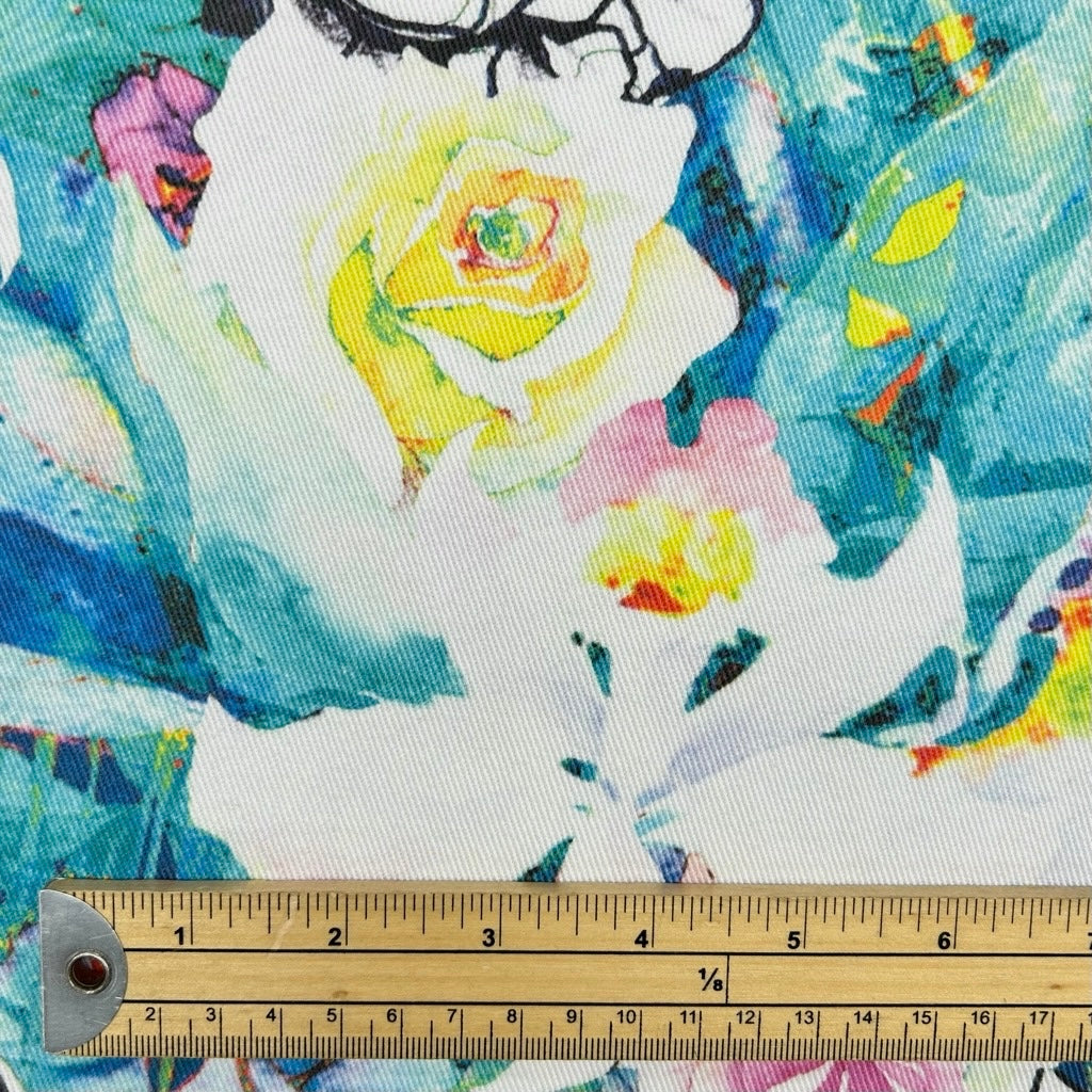 Petal Expressions Stretch Denim Fabric