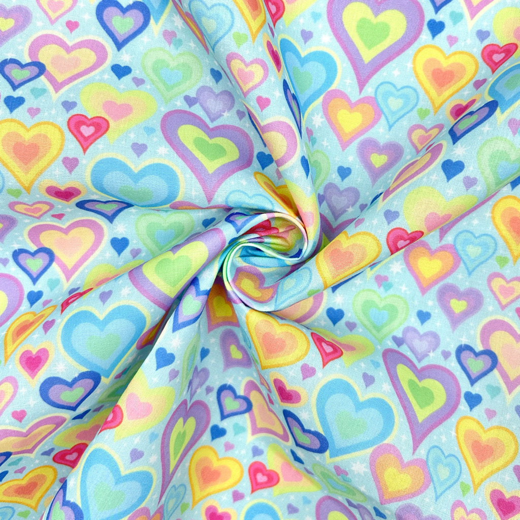 Joyful Hearts Polycotton Fabric