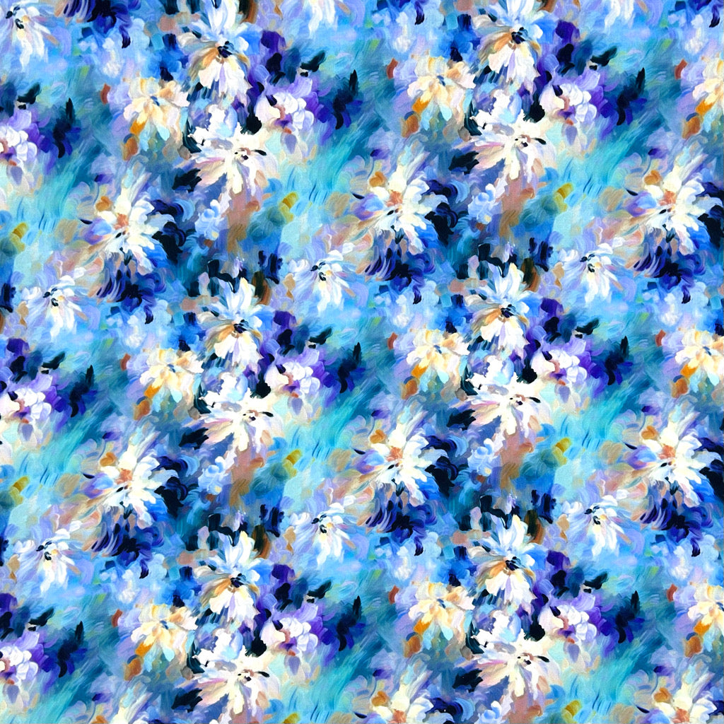 Floral Waves Viscose Poplin Fabric