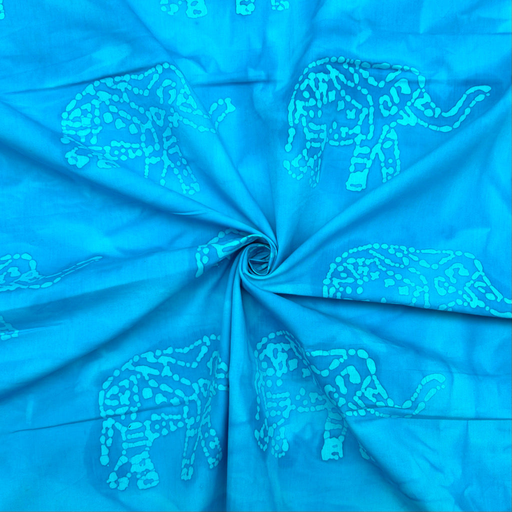 Elephants Cotton Batik Fabric
