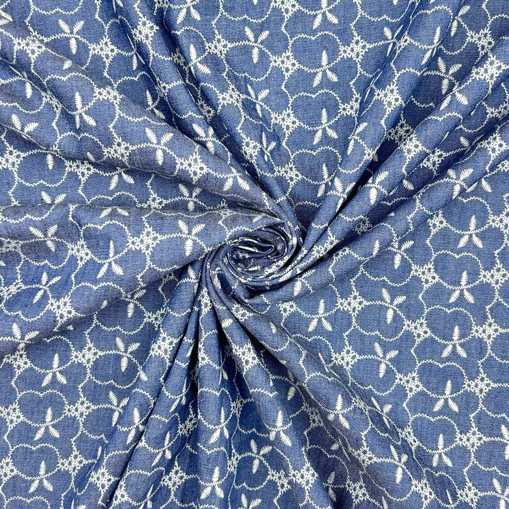 Soft Bloom Chambray Denim Fabric