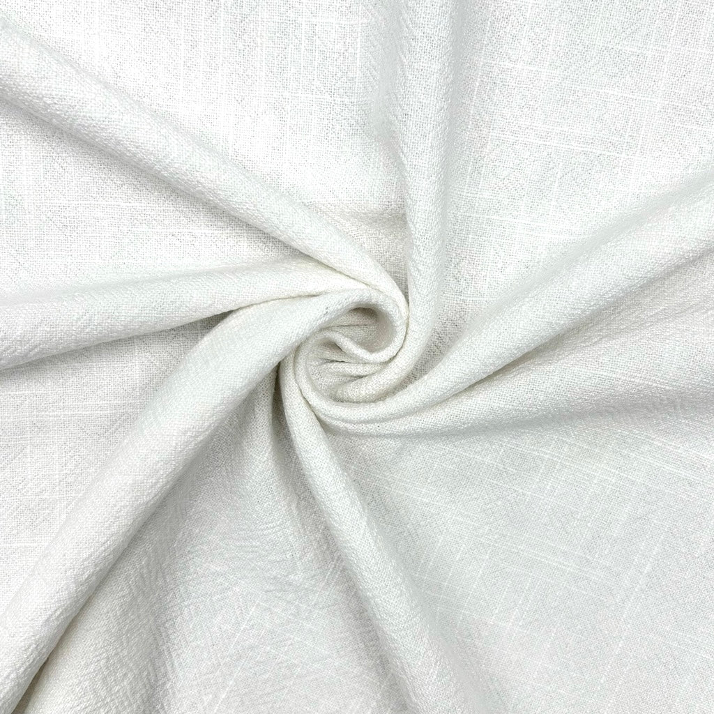 Special Offer White Stonewashed Linen Blend Fabric