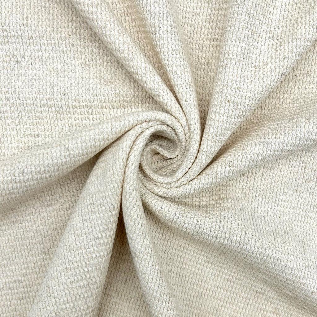Plain Cream Waffle Jersey Fabric