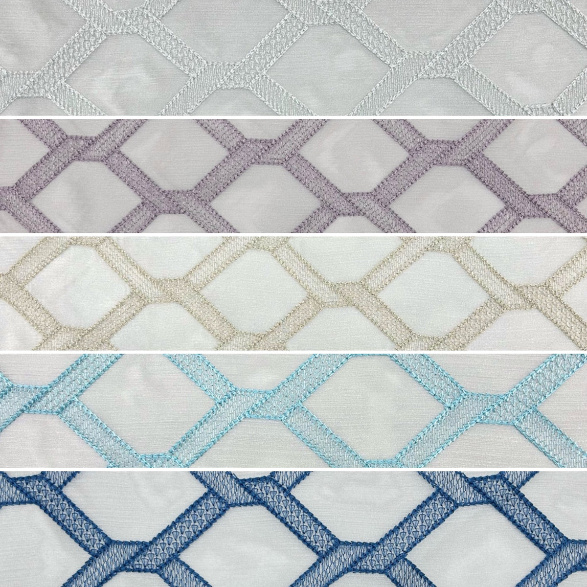 Checkered Embroidery Curtain Voile Fabric