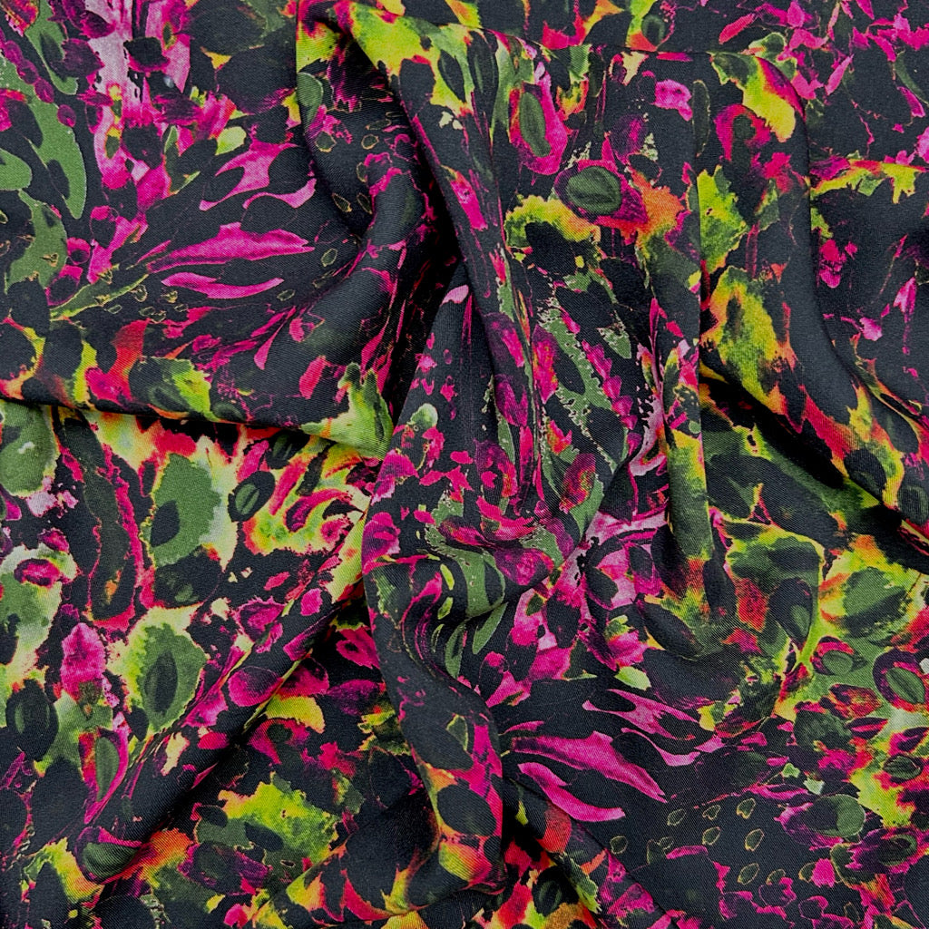 Botanical Splash Viscose Twill Fabric