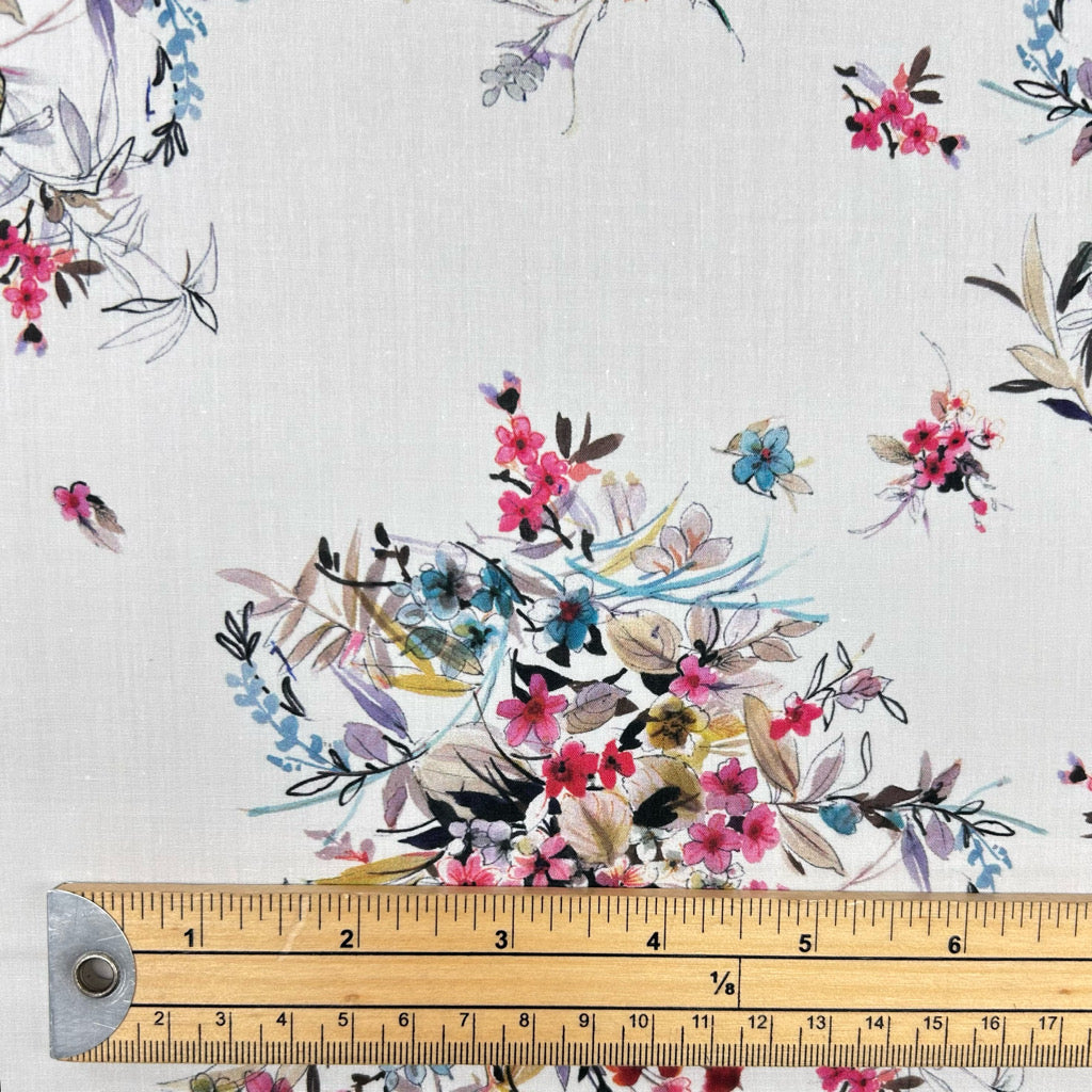 Floating Bouquets Cotton Lawn Fabric