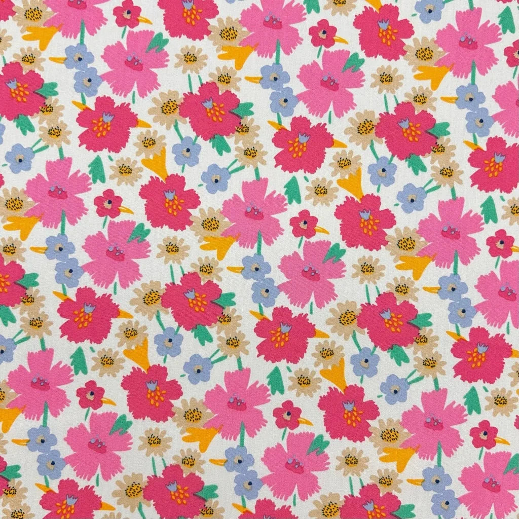 Happy Florals Rose & Hubble Cotton Poplin Fabric
