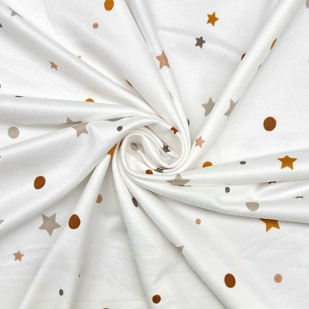 Stars and Dots Flannel Jersey Fabric