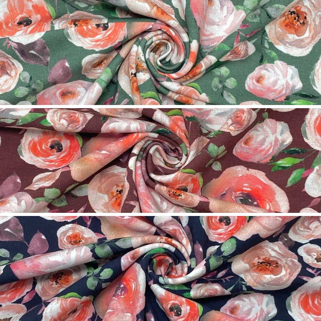 Bloomed Roses Cotton Jersey Fabric