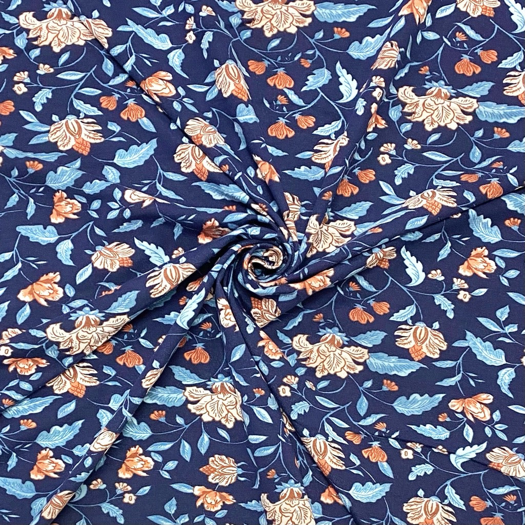 Floral Bamboo Cotton Jersey Fabric