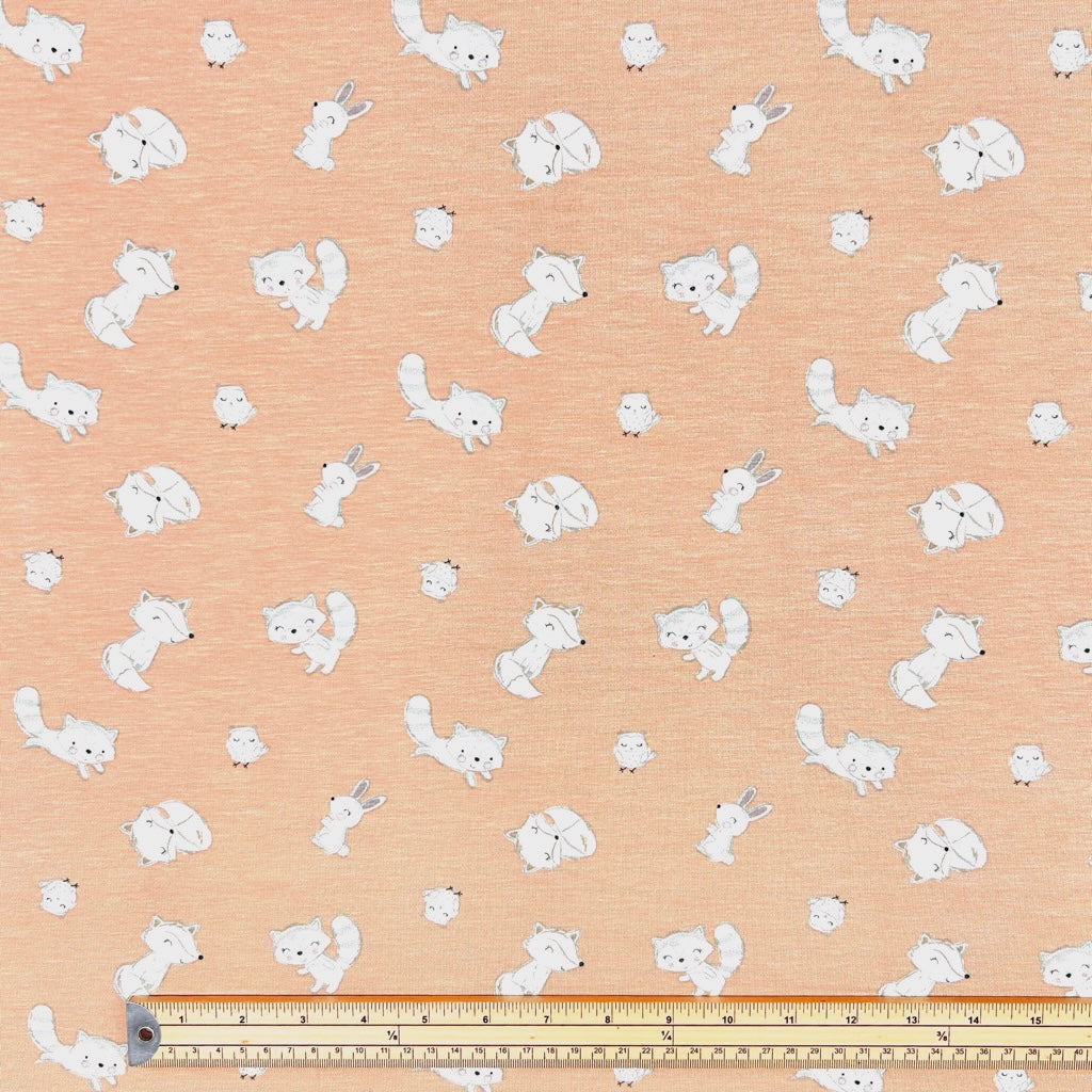 Woodland Animals Bamboo Cotton Jersey Fabric