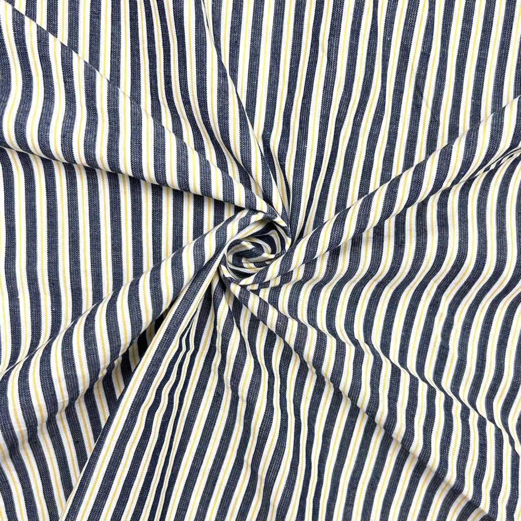 Classic Navy Stripe Cotton Fabric - 3m Pre-cut