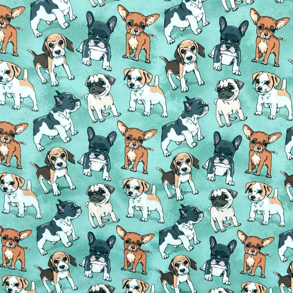 Playful Dogs Sweatshirt Fabric