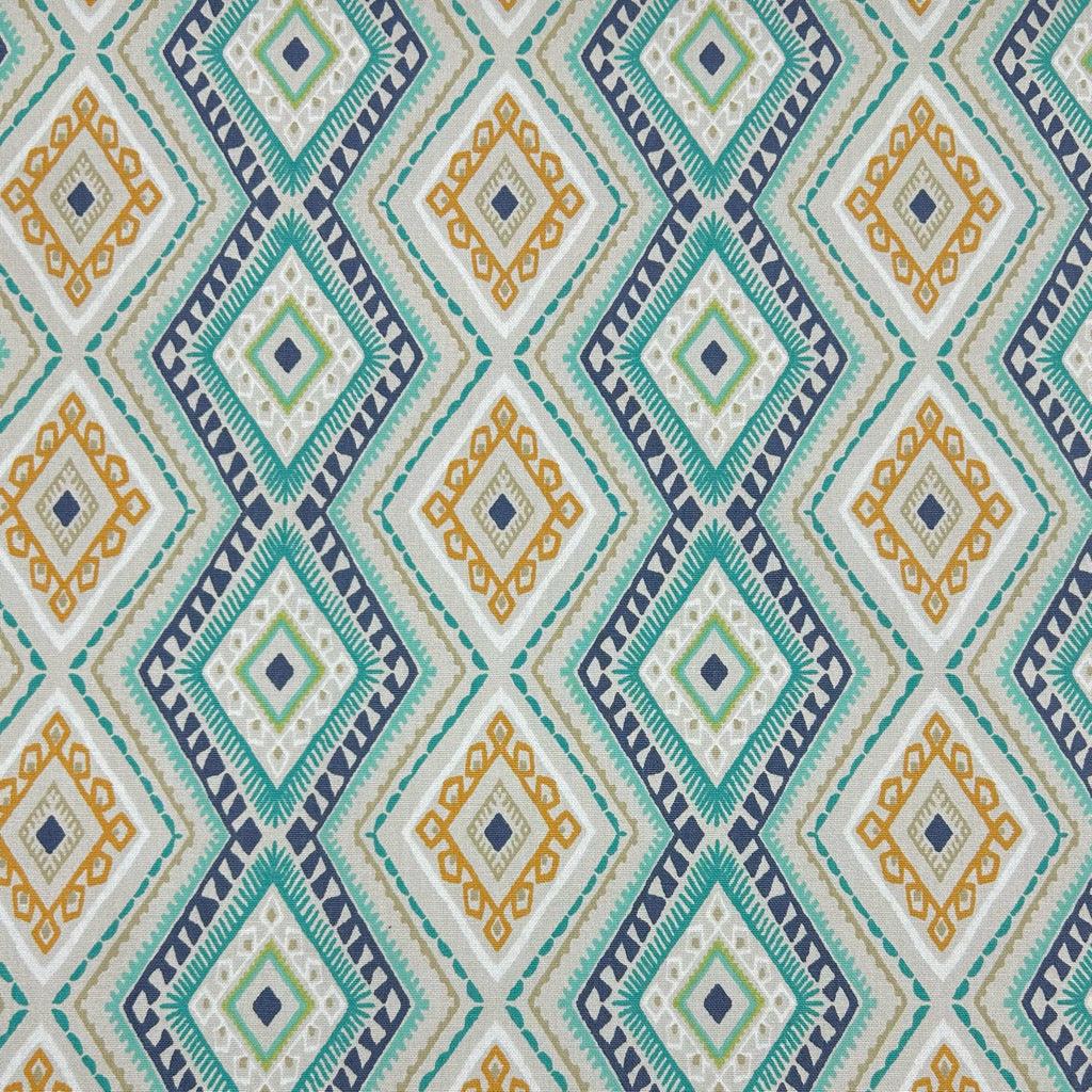 Tribal Design Tiles Cotton Canvas Fabric - Pound Fabrics