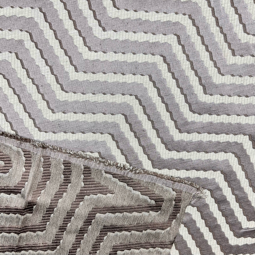 Wavy Zigzag Silk Blend Curtain Fabric