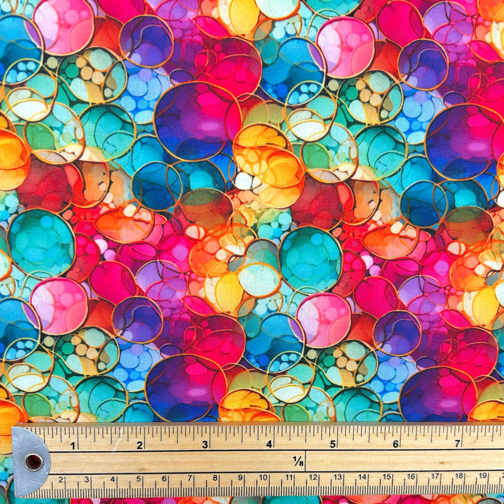 Colourful Bubbles Polycotton Fabric
