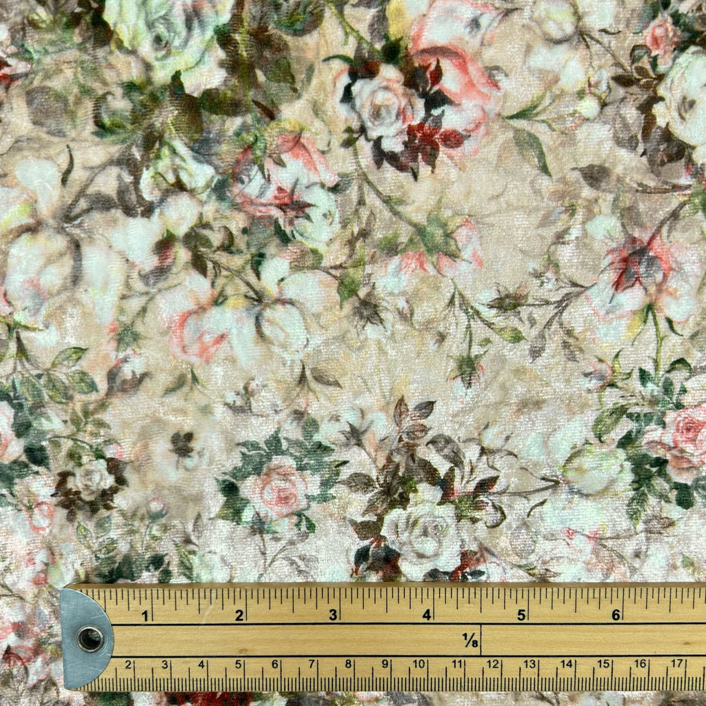 Victorian Garden Stretch Velvet Fabric