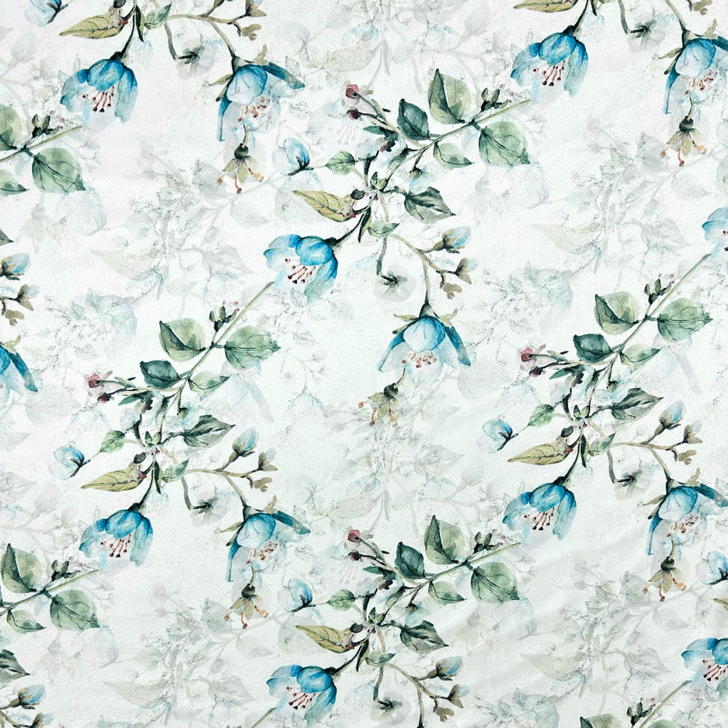 Island Petals Silky Satin Fabric